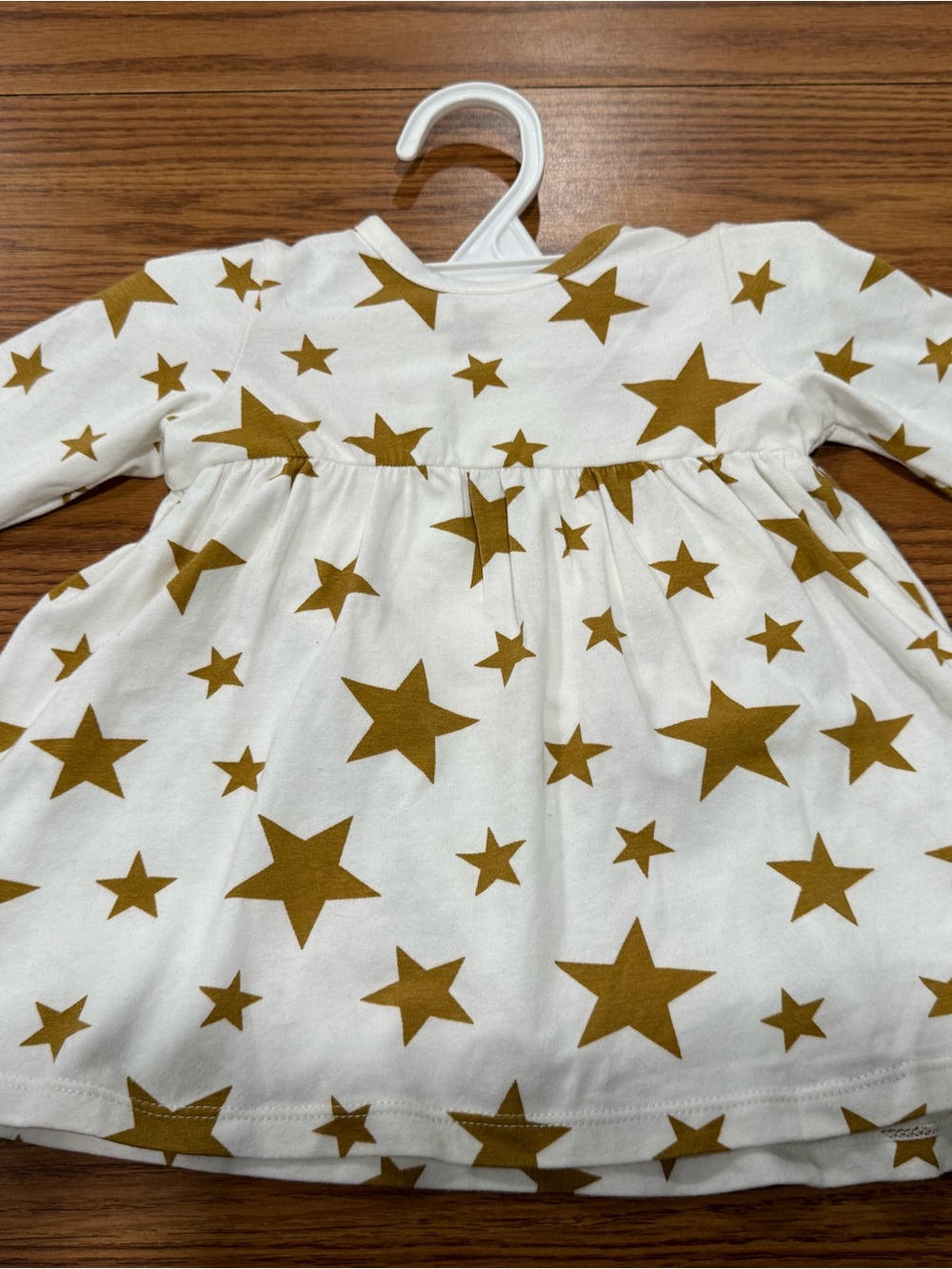 Angel Dear White Baby Bottoms with Gold Star Print